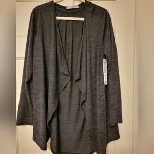 NWT Lee Charcoal Open Front Cardigan